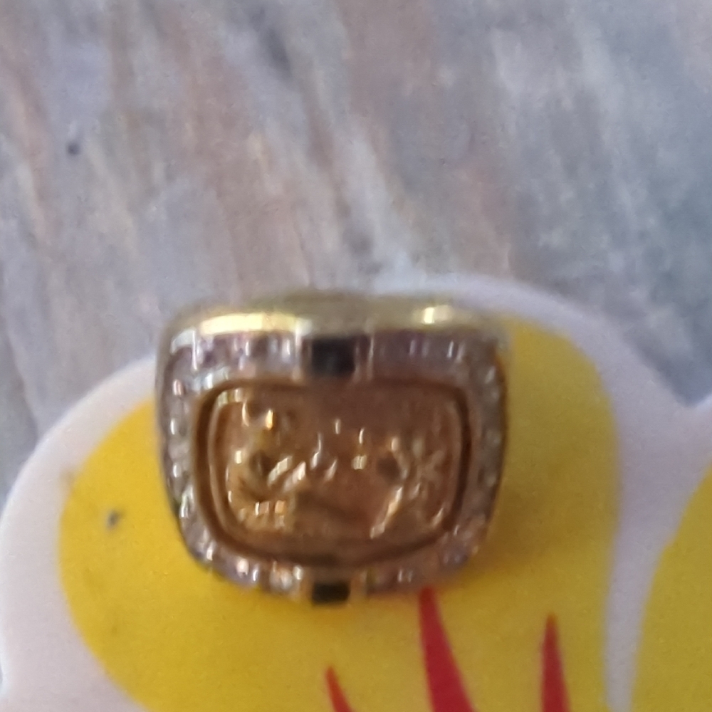Gold and Silver Ring with Clear Stones